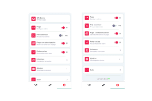 Datáfono con múltiples opciones de configuración